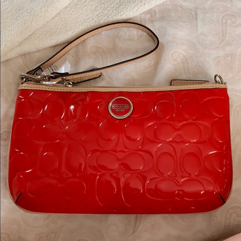 NWT red coach wristlet